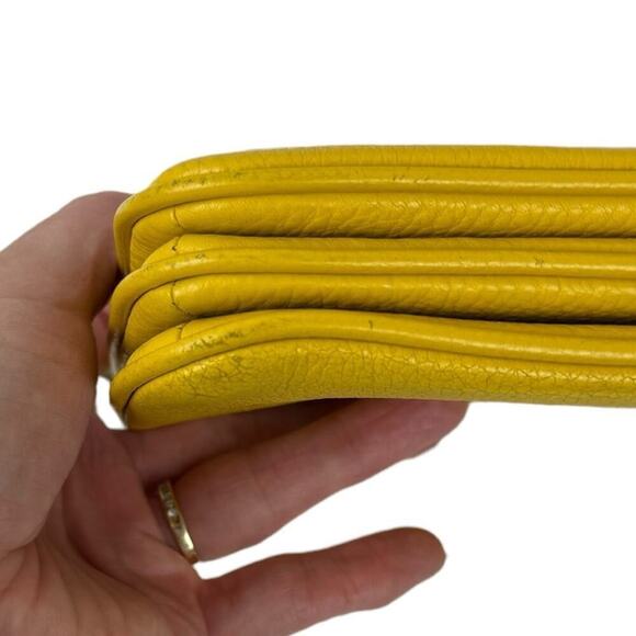 Kate Spade Jackson Triple Gusset Crossbody Bag Pebble Leather Vibrant Canary - Picture 7 of 16